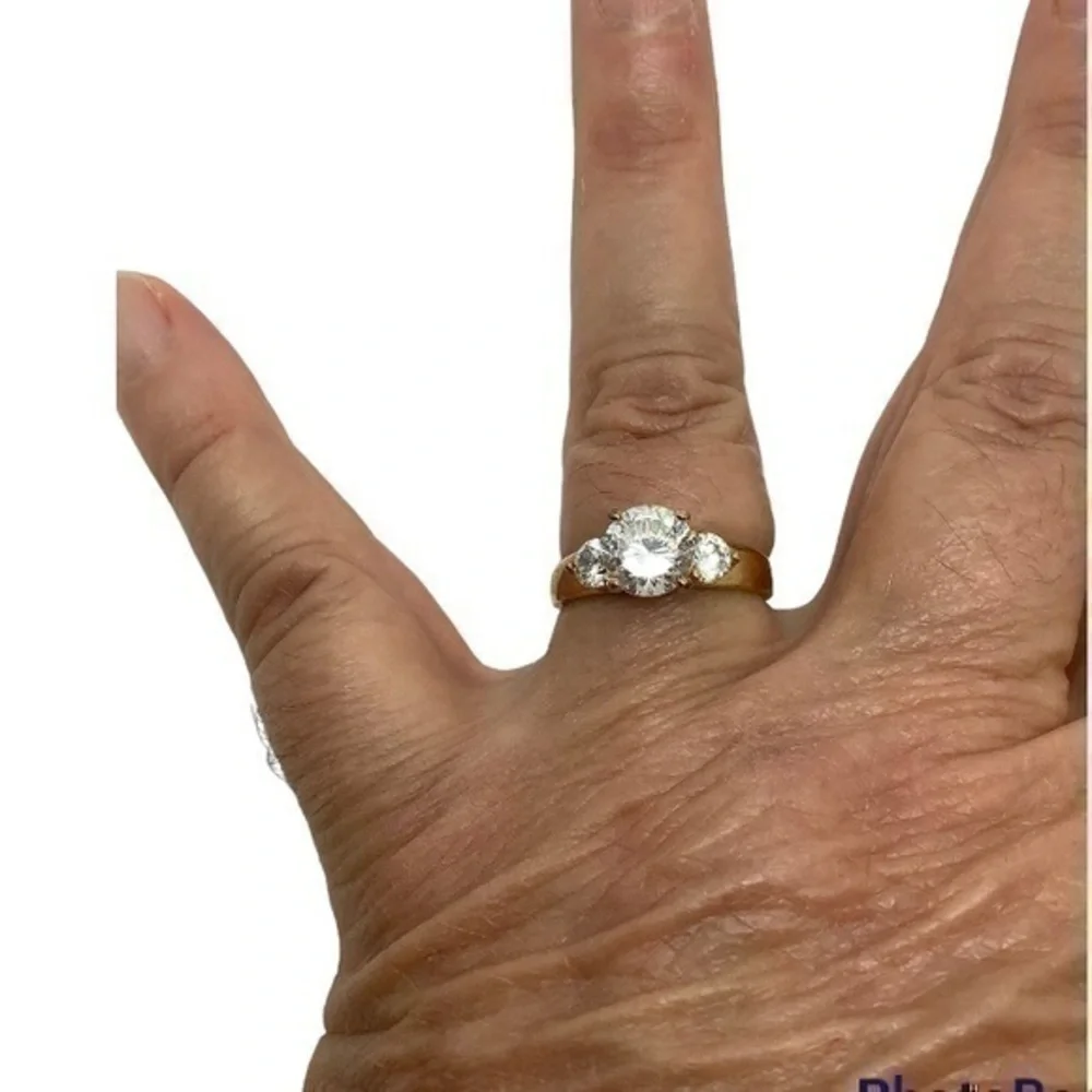 Gold over sterling silver CZ ring